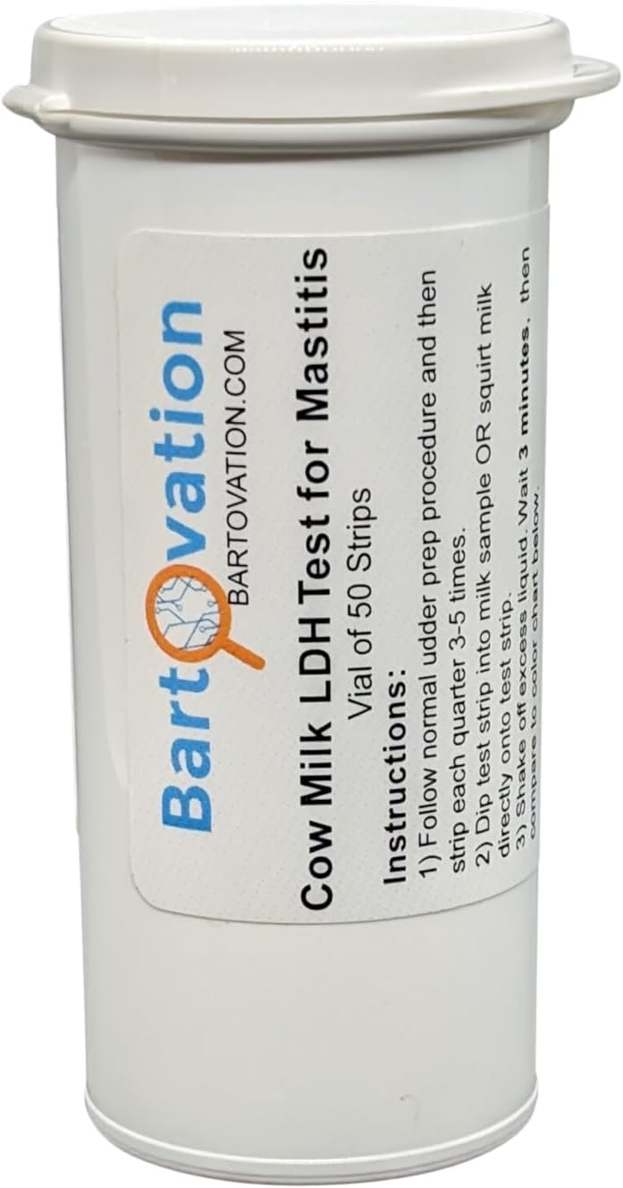 Cow Milk LDH Test Strips for Mastitis Detection [Vial of 50 Tests]