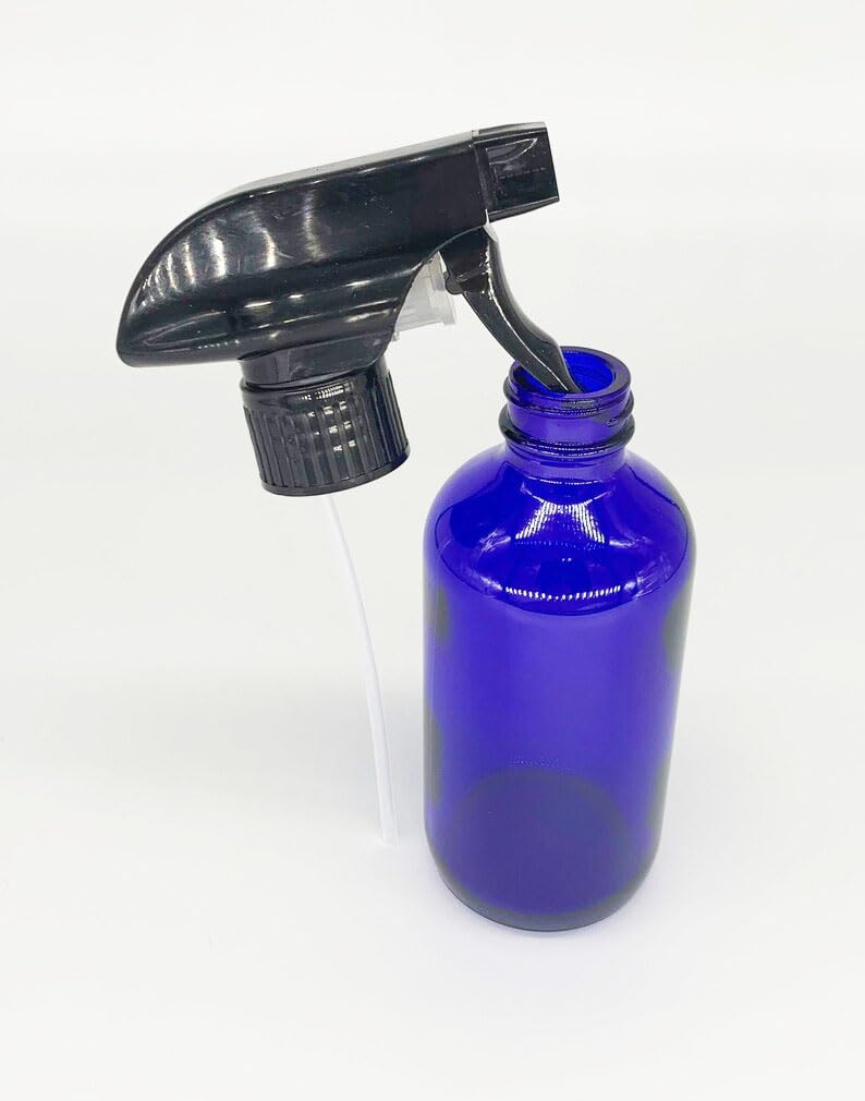 Medical Sales Supply 8oz Cobalt Blue Glass Bottles with Durable Trigger Sprayers - (2 Pack)