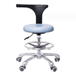 sfklyu dental stool dental chair assistant stool 360° rotation armrest dental pu leather backrest for office kitchen dentist shop lab and home,50~70cm