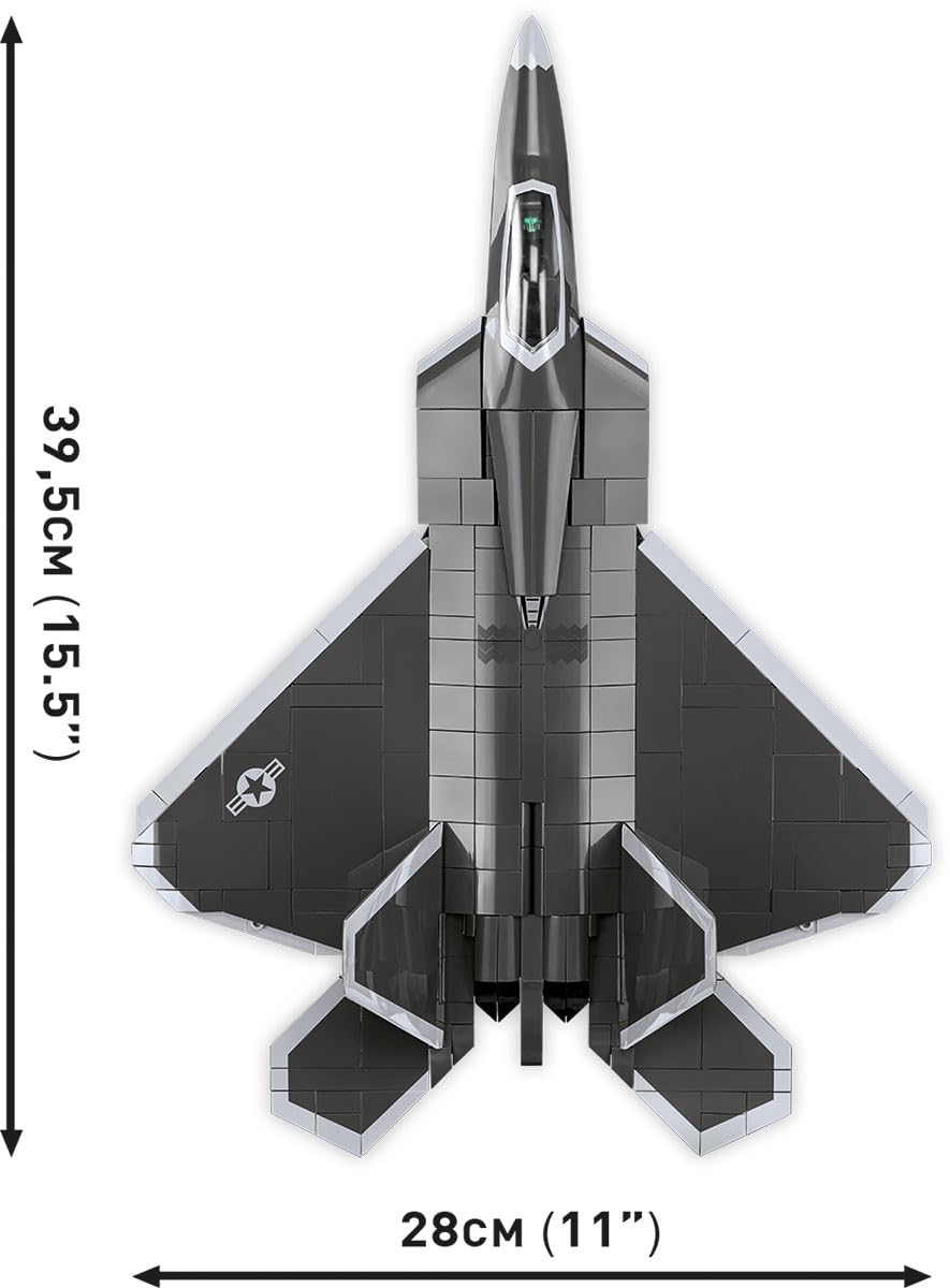 COBI Armed Forces Lockheed F-22 Raptor, Black & White