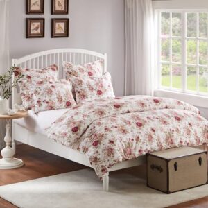 Greenland Home Antique Rose 100% Cotton Floral Duvet Cover Set, 3-Piece King/Cal King, Ivory