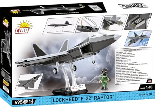 COBI Armed Forces Lockheed F-22 Raptor, Black & White