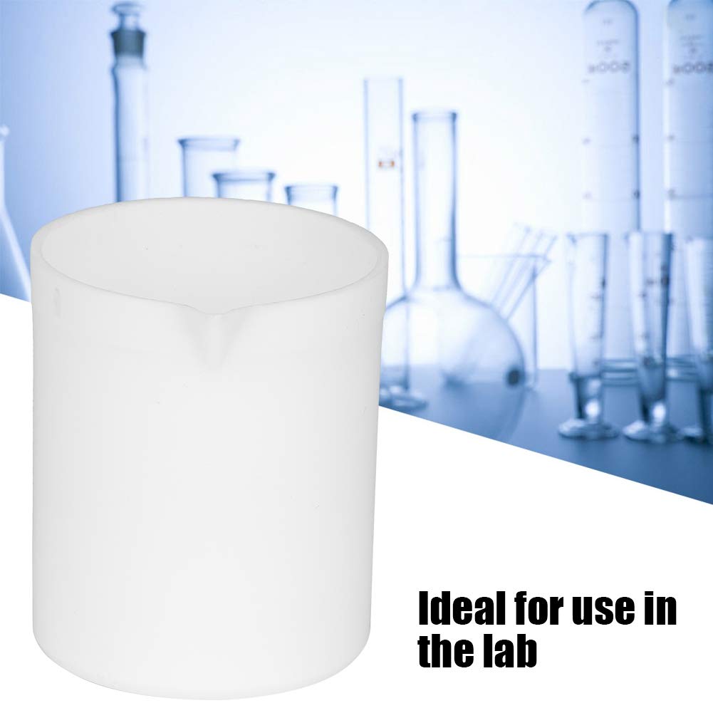 Beaker, White PTFE Teflon Beaker, Acid and Base Resistant Beaker, High Lubrication Measuring Cup for Lab(100ML)