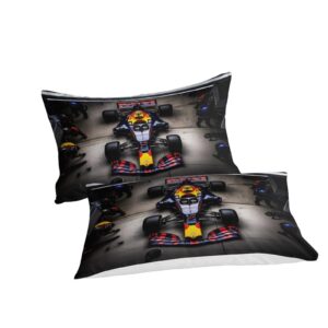 NOLLAM Formula-Racing Racing Lovingly Bedding Set Hidden Zipper Contests Duvet Cover Set with Pillowcases Quilt Cover Set Soft Microfiber Comforter Cover Various Sizes for Kids Adults Full（203x228cm）