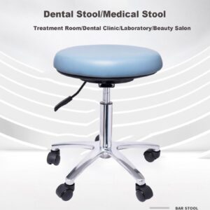 SFKLYU Round Rolling Stool Chair Stool Dentist Stool Adjustable Assistant Stool PU Leather for Office Dentist Shop Lab Salon and Home,64~61cm