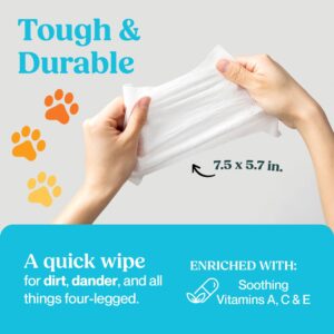 WIPEMATE Premium Dog & Cat Pet Wipes Cleans Pet Paws, Ears, Fur, Butt, & Anal Gland, No-Rinse Solution, Gentle, Deodorizing, Hypoallergenic - Unscented 30 ct (Travel Series)