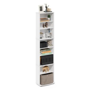 Furinno Jaya Space Saving Multimedia Storage Tower, White