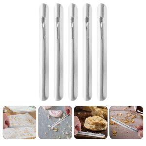 Healeved Crumb Sweeper, 5Pcs Stainless Steel Restaurant Crumb Cleaners Crumb Scraper Food Remover Desk Cleaning Tool for Tablecloth Waiters Waitresses Servers Silver