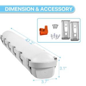 HYPERLITE 65W 4FT LED Vapor Light, 45W/55W/65W Vapor Proof Tight Light Fixture, 8645lm 4000K/5000K/6000K Selectable, AC100-277V Waterproof LED Outdoor Shop Light for Car Wash,Garage,Warehouse,ETL