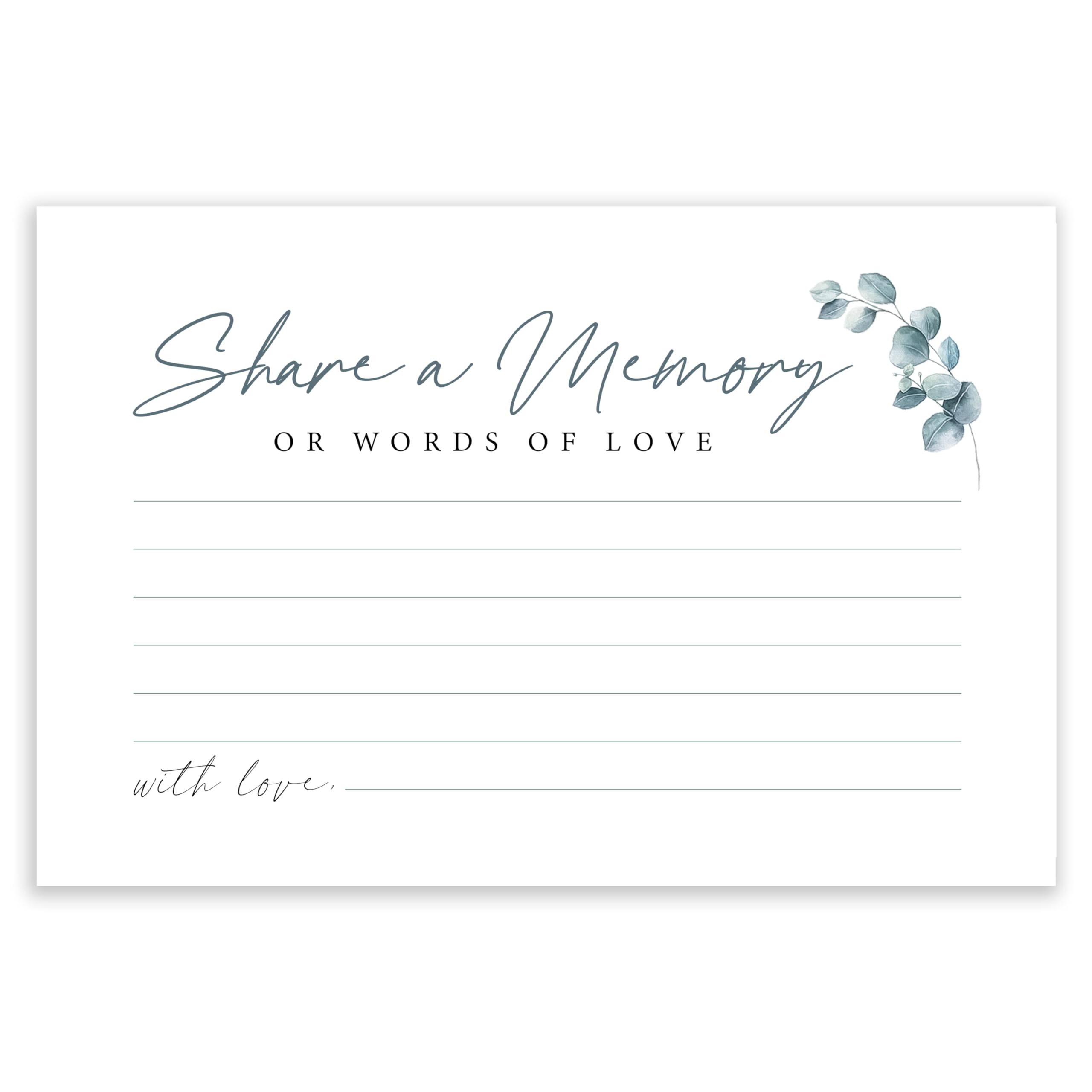 CLEVER SIGNS 50 Pcs Share a Memory Card, 4" x 6" - for Celebration of Life Birthday Anniversary Memorial Funeral Graduation Bridal Shower Game