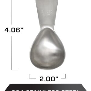 COLETTI Coffee Scoop - Tablespoon Scoop - Stainless Steel Short Handle For Measuring Ground Coffee, Sugar and Baking (2 Tbsp (30ml))