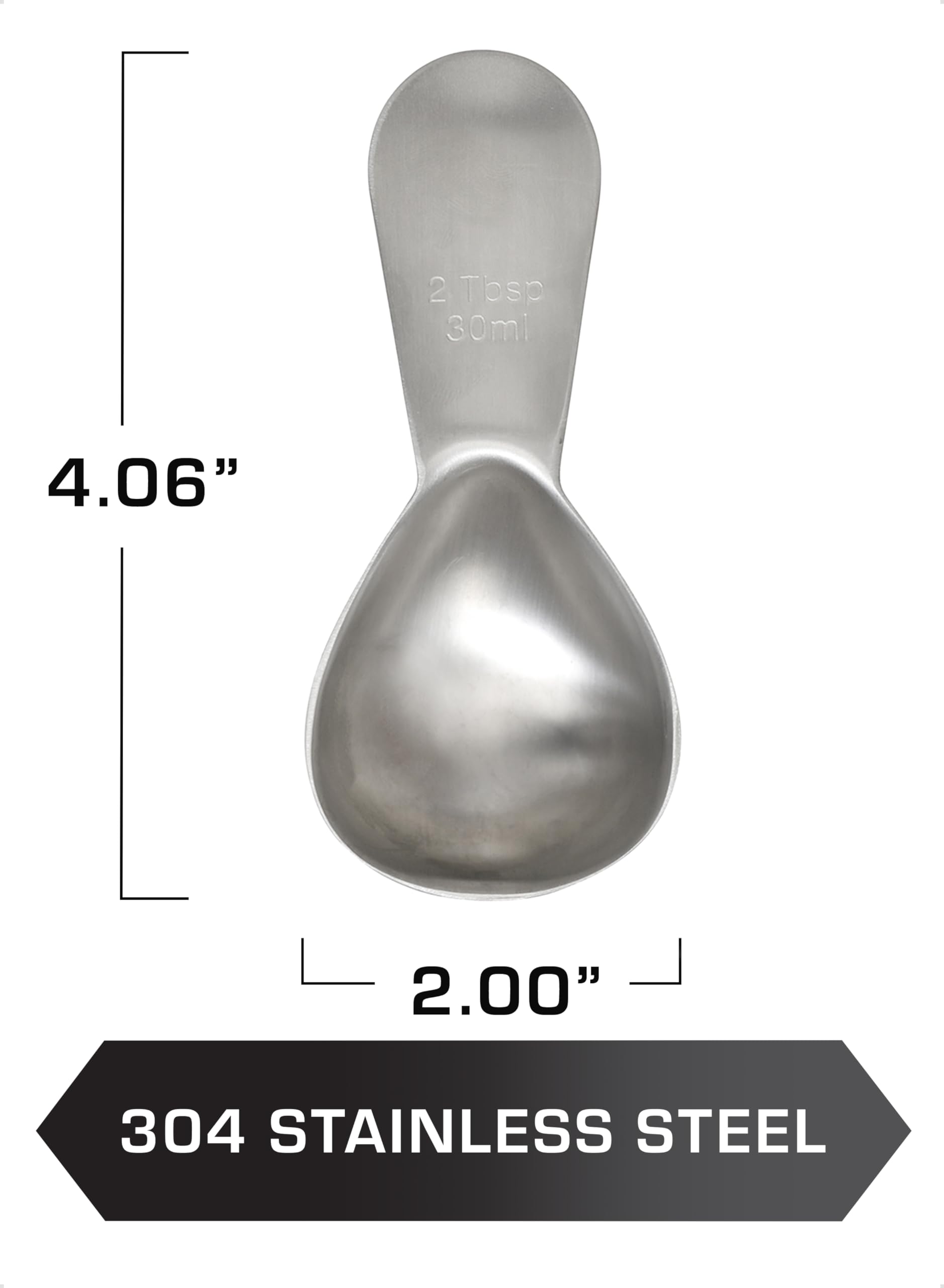 COLETTI Coffee Scoop - Tablespoon Scoop - Stainless Steel Short Handle For Measuring Ground Coffee, Sugar and Baking (2 Tbsp (30ml))