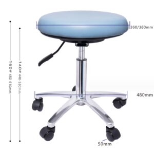 SFKLYU Round Rolling Stool Chair Stool Dentist Stool Adjustable Assistant Stool PU Leather for Office Dentist Shop Lab Salon and Home,64~61cm