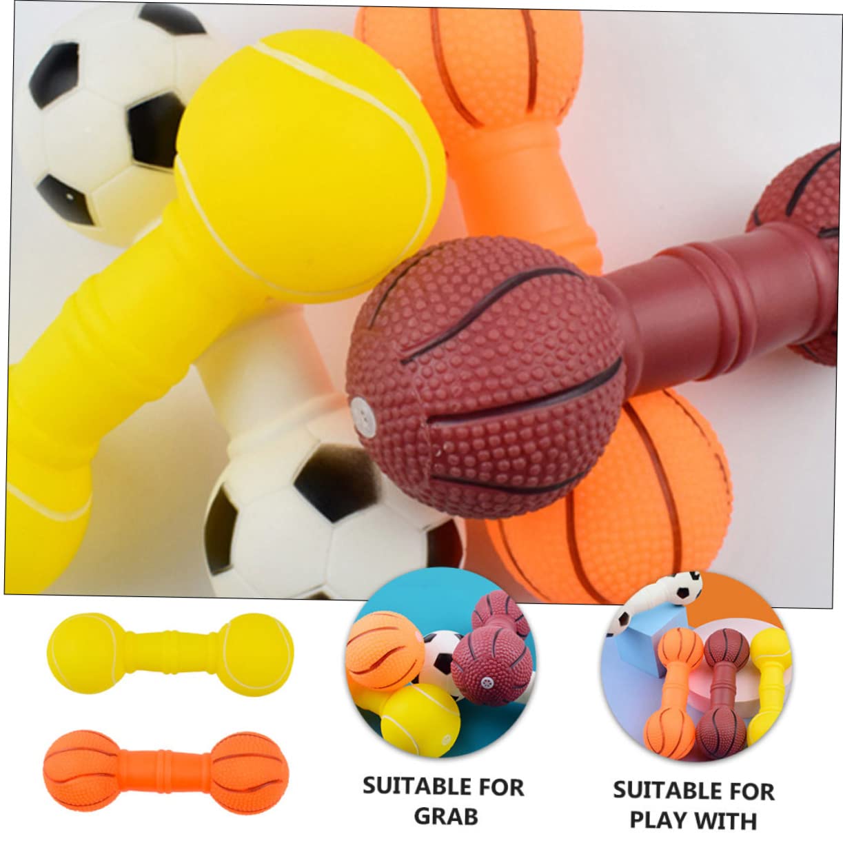 FOMIYES 2pcs Dog Toy Pet Squeaky Dog Toy Animal Barbell Squeaky Stick Interactive Toy Dog Chew for Puppies Dog Toy Puppy Chew Vocalize Large Dog