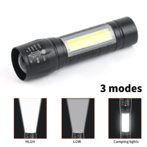 Hilngav 5 Pack Mini Small Pocket LED Flashlight USB-C Rechargeable High Lumens Bright Powerful EDC Flash Lights - Aluminum Handheld Flashlight Bulk for Kids, Portable Camping Christmas Gifts