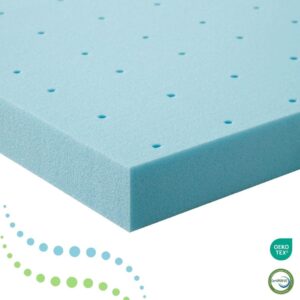 L'Baiet Cooling Gel Memory Foam Mattress Topper | 2" Queen Size | Medium Firm | Plush Soft Cool Pad Cushion for Bed, Sofa, Futon | CertiPUR-US Certified | Fiberglass Free | Safe for Kids and Adults