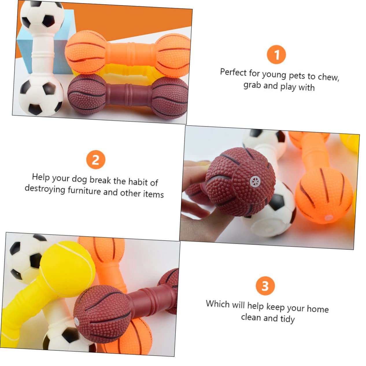 FOMIYES 2pcs Dog Toy Pet Squeaky Dog Toy Animal Barbell Squeaky Stick Interactive Toy Dog Chew for Puppies Dog Toy Puppy Chew Vocalize Large Dog