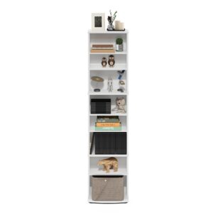 Furinno Jaya Space Saving Multimedia Storage Tower, White