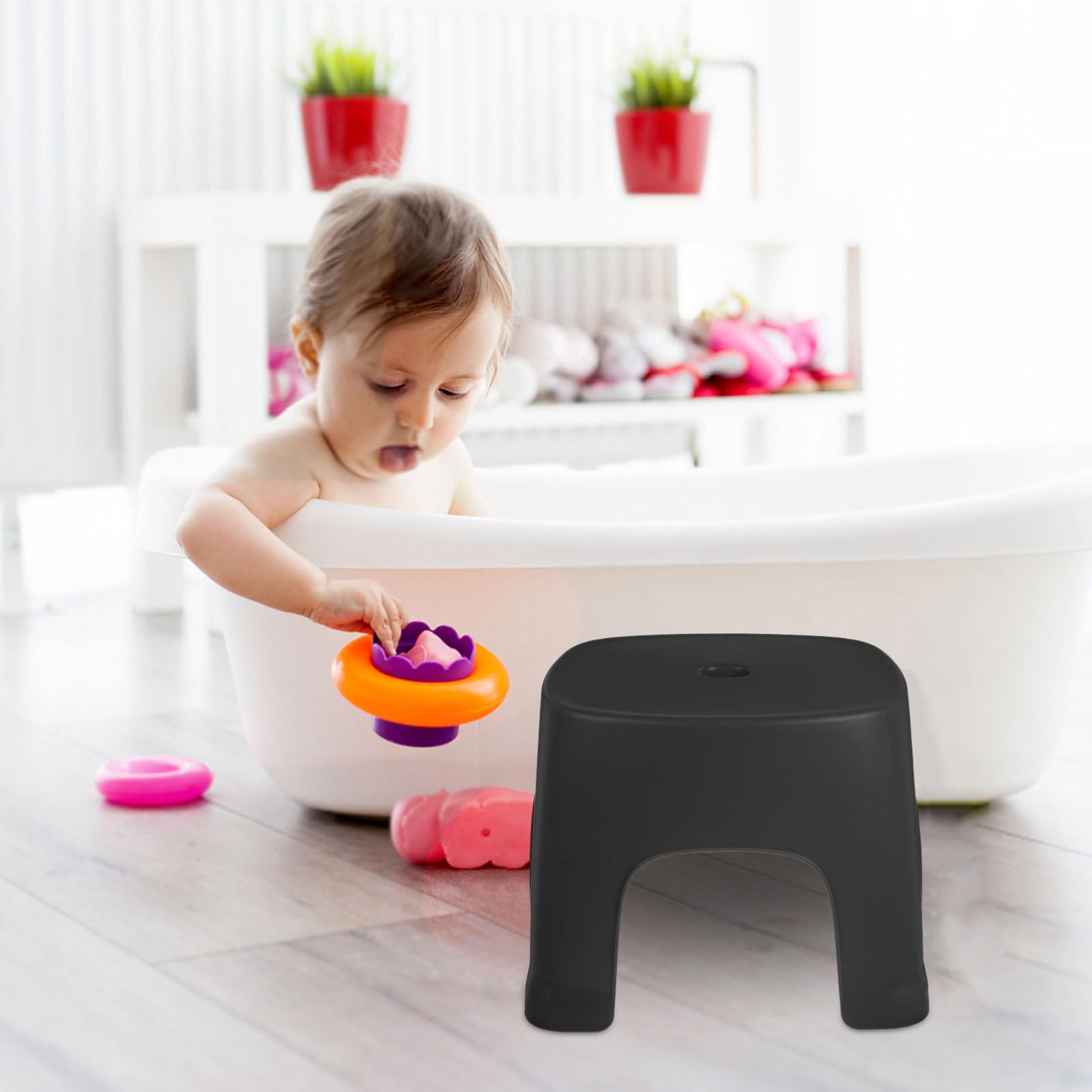 DECHOUS Low Stool Foot Stool Household Footstool Toddler Bathroom Step Nonslip Footstool Step for Toddlers Toilet Stool Toilet Stepping Stool Bathroom Stool Office PVC Aldult Step Stool