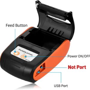 GZGYNADAST 58mm Bluetooth Receipt Thermal Printer, Bill Wireless Portable iOS Android Mini Pocket pos Printer,2 inch Ticket Bill Invoice Printing Machine for Small Business(Orange Color)