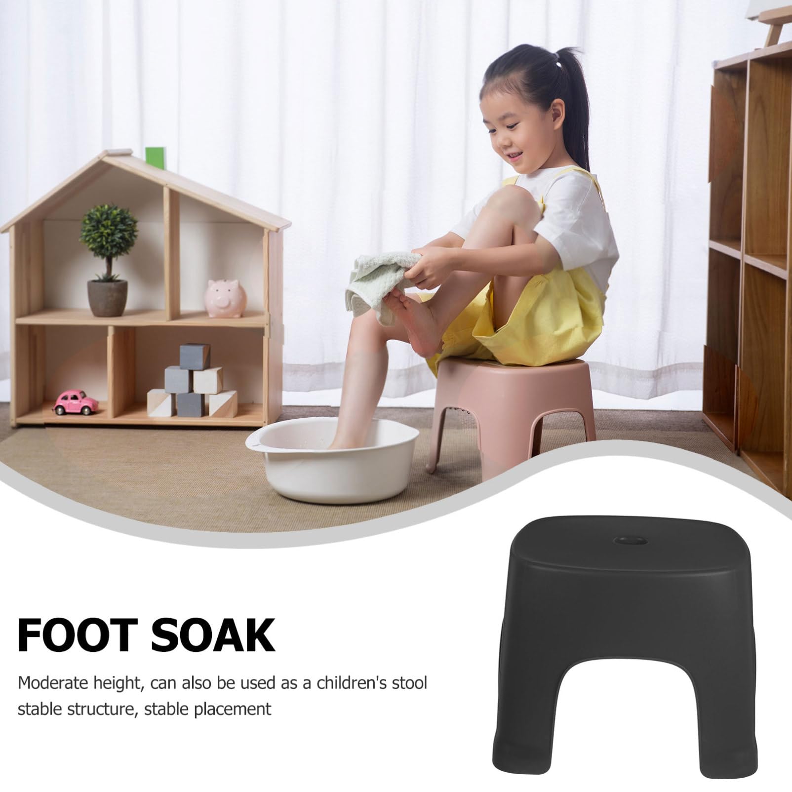 DECHOUS Low Stool Foot Stool Household Footstool Toddler Bathroom Step Nonslip Footstool Step for Toddlers Toilet Stool Toilet Stepping Stool Bathroom Stool Office PVC Aldult Step Stool