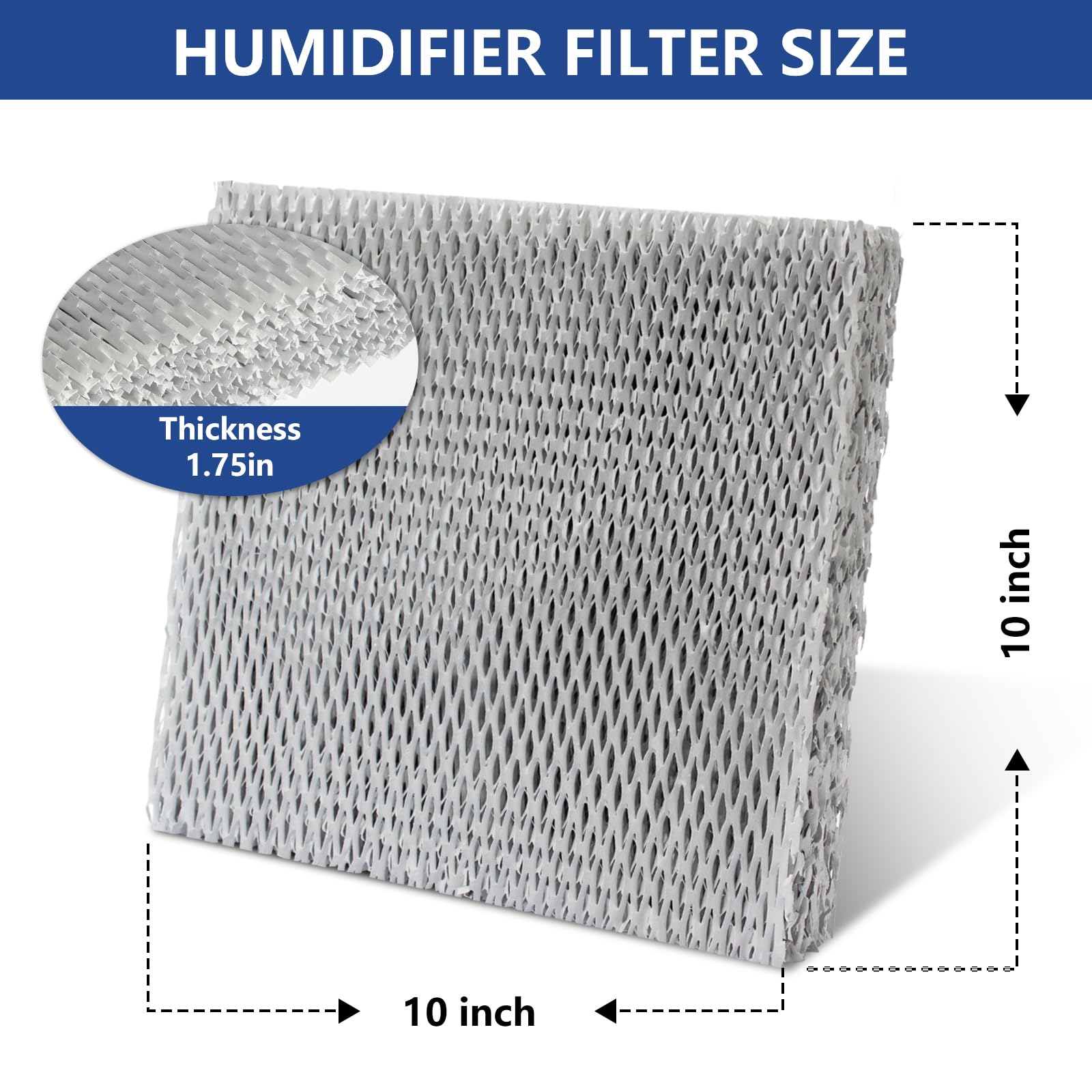 10 Water Panel Humidifier Filter Pad for AprilAire Whole House Humidifier Models 110, 220, 500, 500A, 500M, 550, 550A, 558 Humidifier Replacement Wicks Filters - 2 Pack