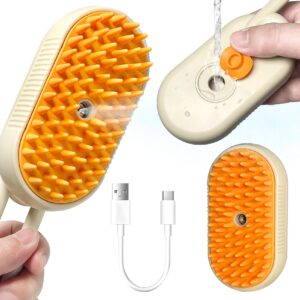 Cat/Dog Shedding Brush - Steam Grooming Brush with Water Spray, Hair Removal Comb for Pets (brown)