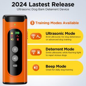 2024 Dog Bark Deterrent Device, Anti-Bark Device for Dog Training & Behavior Aid, No Need to Yell or Pat, Simply Point at The Dog Within 35ft, Ultra-Bright LED Flashlight | Bark Collar Alternative