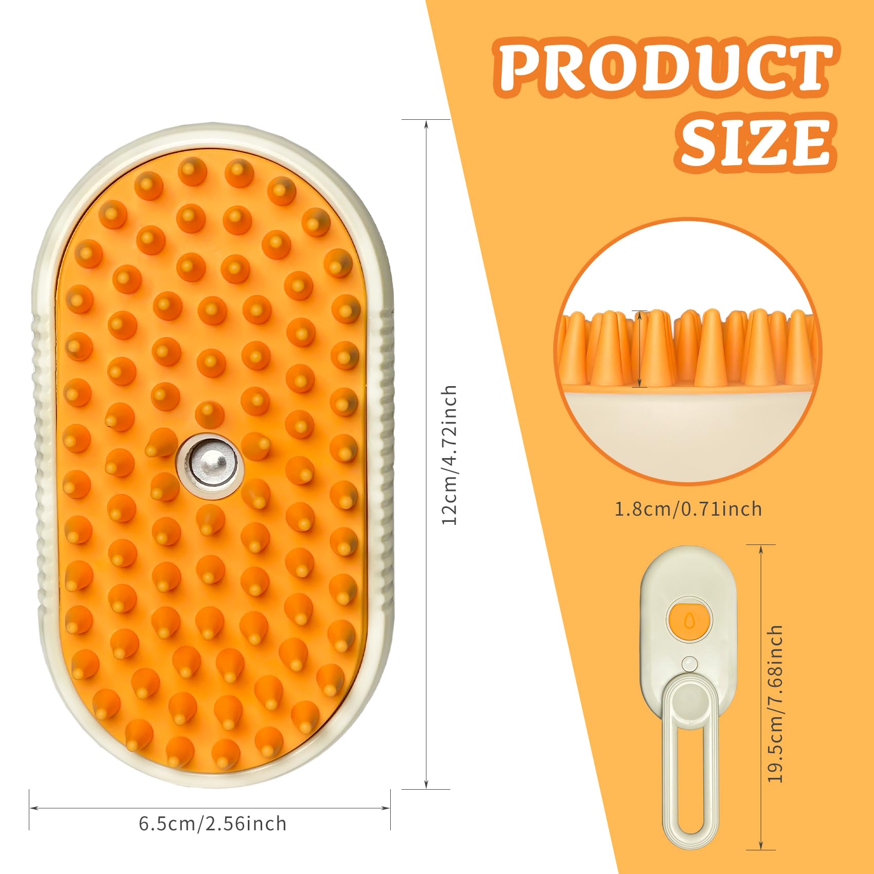 Cat/Dog Shedding Brush - Steam Grooming Brush with Water Spray, Hair Removal Comb for Pets (brown)