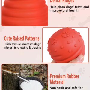 SCHITEC Treat Dispensing Dog Toy, Interactive Puzzle Slow Feeder Ball for Mental Stimulation, Rubber Enrichment Chew Toys for Small Medium Large Dogs