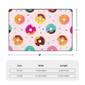 Pevtufa Donut Print Washable Rug 36"X24"Ultra-Thin Area Rugs for Living Room Non Slip Modern Carpet for Bedroom Dining Room Office Kitchen