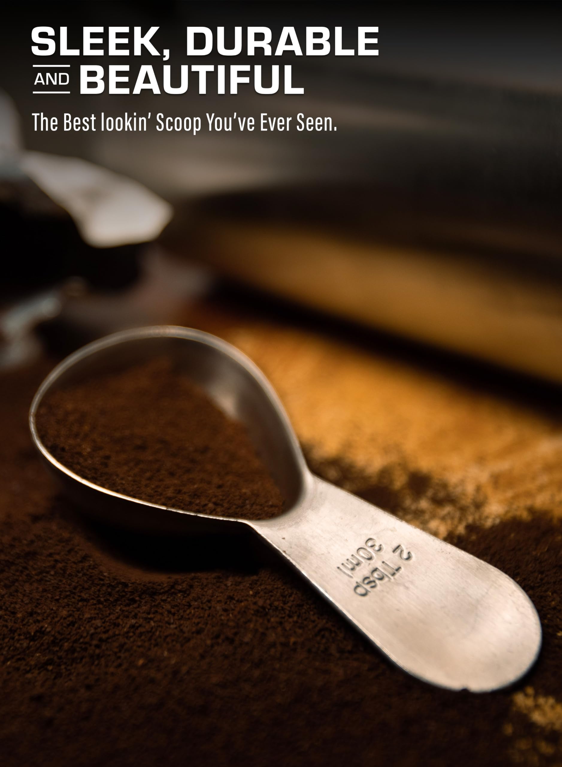 COLETTI Coffee Scoop - Tablespoon Scoop - Stainless Steel Short Handle For Measuring Ground Coffee, Sugar and Baking (2 Tbsp (30ml))