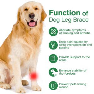 FORFAXE Dog Leg Brace for Front Back Ankle, 1 Pair Dog Front Leg Brace with Strips, Dog Acl Brace Hind Leg for Carpal Support,Dog Leg Sleeve for Carpal Support Prevents Injuries & Sprains,M