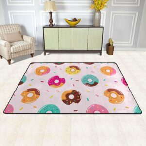 Pevtufa Donut Print Washable Rug 36"X24"Ultra-Thin Area Rugs for Living Room Non Slip Modern Carpet for Bedroom Dining Room Office Kitchen