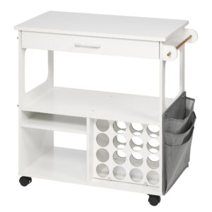 iVyne Craft Cart, Ultimate Organization & Storage Table for Cricut/Silhouette, Craft Table with Storage, Workstation for Accessories, iVyne Berry, Vinyl Rolls, and More - White