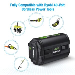 Powerextra 40V 7.0Ah Replacement Battery Compatible with Ryobi 40V Battery and Charger Kit for Ryobi OP4026 OP40601 OP4050A OP4040 OP4030 OP4050 with OP401 Ryobi 40V Charger