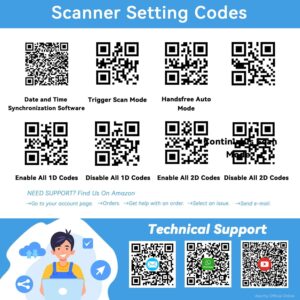 Alacrity Upgraded 2D Industrial Barcode Scanner with Wireless Charging Stand, 1968 Feet Transmission Distance 433Mhz Wireless & Bluetooth 2in1 Barcode Reader, Shock Dust Proof Hands Free, Green