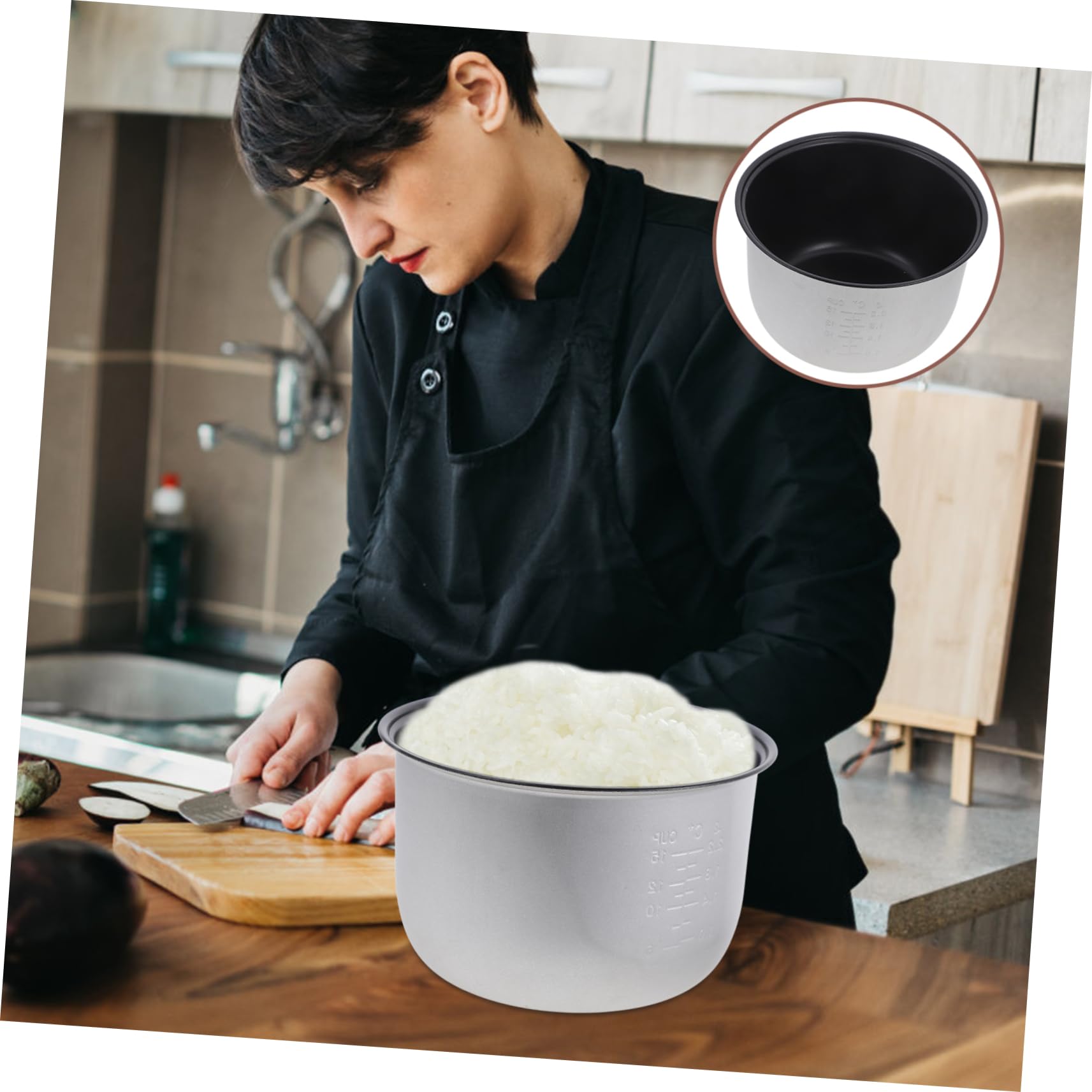 FELTECHELECTR Rice Cooker Liner Rice Pot Inner Pot Rice Cooking Multi-use Pot Cooked Rice Container Power Cooker Parts Cooker Inner Tank Aroma Rice Cooker 10 Cup Food Insert Intelligent Alloy