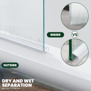 Shower Door Bottom Seal Strips 2PCS, 36 Inch Length PVC Clear Seal Strips with Drip Rail for 5/16"(8mm) Thick Frameless Glass Door, to Stop Water Leak