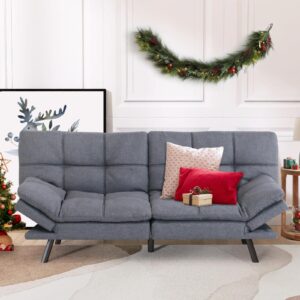 hcore convertible, sleeper couch,memory foam futon, loveseat sofa bed sofabed, dark grey