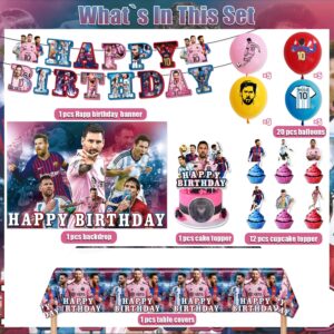 Birthday Decorations Kit, 36pcs Party Decorations includes Banner, Backdrop, Balloons, Cupcake Toppers, Tablecloth, for Birthday Party Decoration Party Supplies