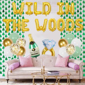 Rokochoes Wild In The Woods Decorations Camping Bachelorette Party Decors Banner Bride To Be Sash Ring Champagne Bridal Shower Wedding Engagement Hen Party Decors