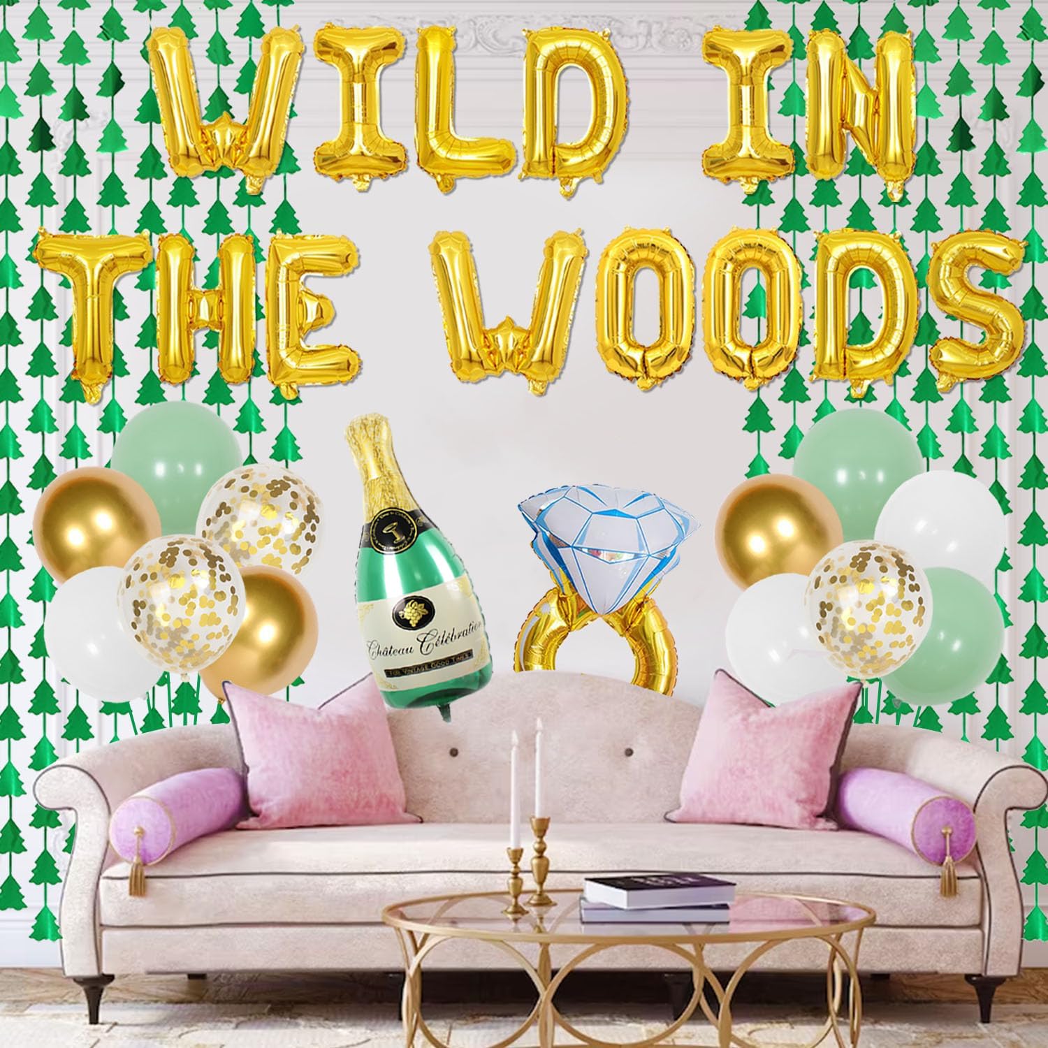 Rokochoes Wild In The Woods Decorations Camping Bachelorette Party Decors Banner Bride To Be Sash Ring Champagne Bridal Shower Wedding Engagement Hen Party Decors