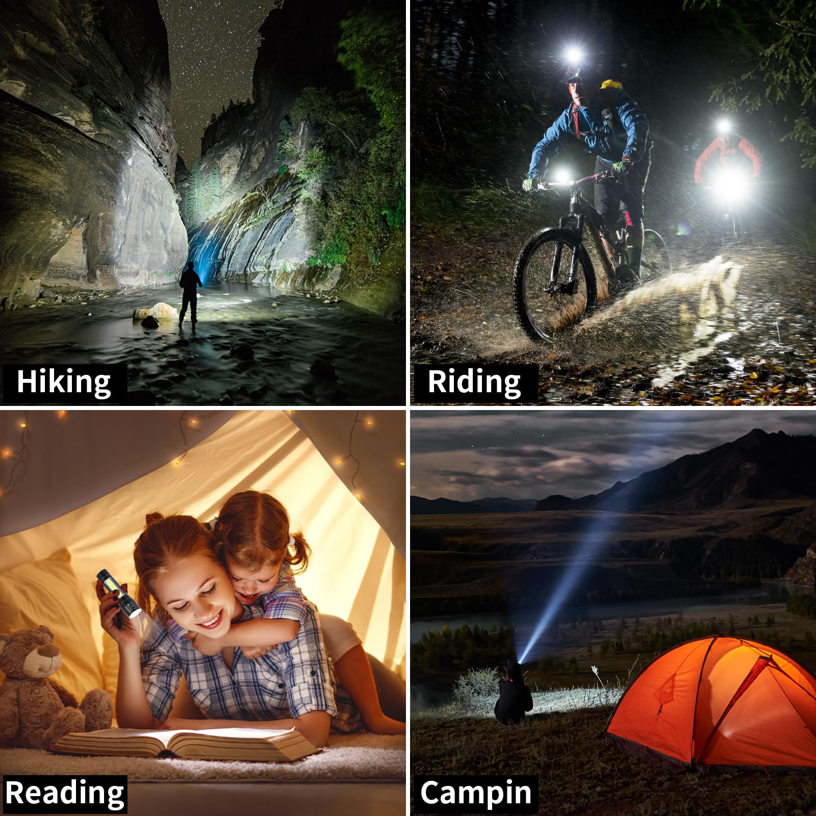 Hilngav 5 Pack Mini Small Pocket LED Flashlight USB-C Rechargeable High Lumens Bright Powerful EDC Flash Lights - Aluminum Handheld Flashlight Bulk for Kids, Portable Camping Christmas Gifts