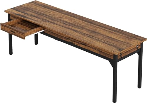 Tribesigns 78.7" Extra Long Computer Desk, [Double Desk] [2 Drawers], Two Person Desk Large Executive Office Desk, Writing Table Study Desk for Home Office, Rustic Brown