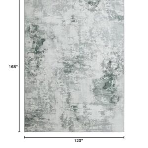 HOMBYS 10x14 ft Modern Area Rug for Living Room Bedroom, Large Abstract Floor Carpet with Non-Slip Backing for Indoor Office Dining Room, Boho Farmhouse Home Deco, Grey, Machine Washable