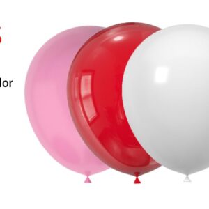 JODIDI 60 Pcs 12 Inch Latex Balloons in Red, Pink and White, Perfect for Valentine's Day, Christmas, Girl's Birthday, Graduation, Wedding and Baby Shower Party Balloons Decorations