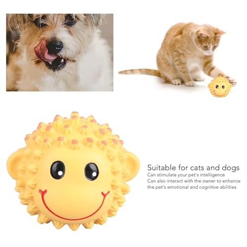 JOROBURO Pet Chewing Ball, Bite Resistant Teeth Cleaning Interactive Animal Shape Cat Dog Chew Toy, Latex Dog Chewing Enrichment Toys Puppy Teething Chew Toy for Dogs