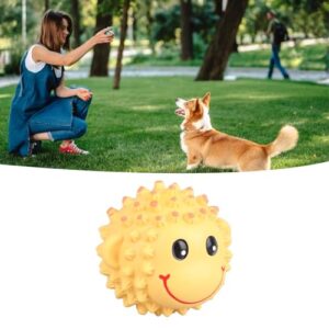 JOROBURO Pet Chewing Ball, Bite Resistant Teeth Cleaning Interactive Animal Shape Cat Dog Chew Toy, Latex Dog Chewing Enrichment Toys Puppy Teething Chew Toy for Dogs