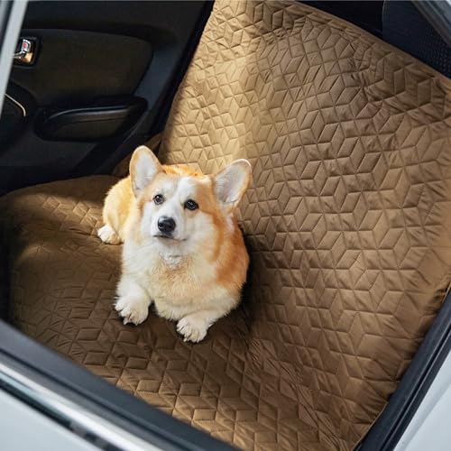 Bedsure 100% Waterproof Bed Cover for Dogs Washable - Non Slip Waterproof Dog Blanket for Bed, Lightweight Furniture Protector Durable for Pet Cat Puppy with Non-Slip Bottom, Brown, 68x82IN